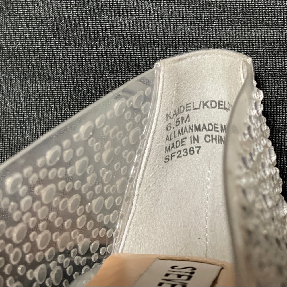 STEVE MADDEN Rhinestone Clear Plastic / Silver Stilettos High Heels 6.5 - Picture 15 of 16